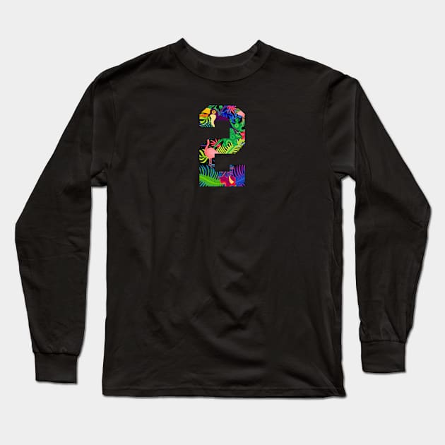 Floral Number 2 Long Sleeve T-Shirt by Eric Okore